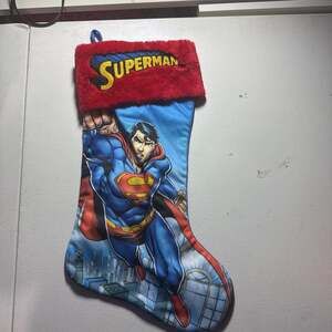 Superman Christmas Stocking, Iconic DC Comics Hero Holiday Decor